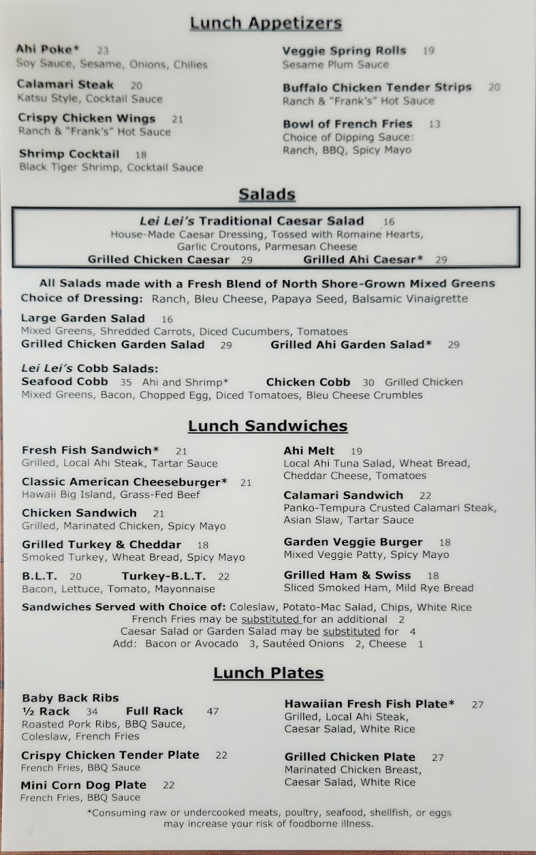 Lei Lei's Bar & Grill Menu - Image 4